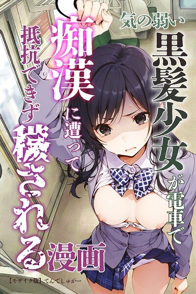 気の弱い黒髪少女が電車で痴●に遭って抵抗できず穢される漫画【モザイク版】 メイン画像