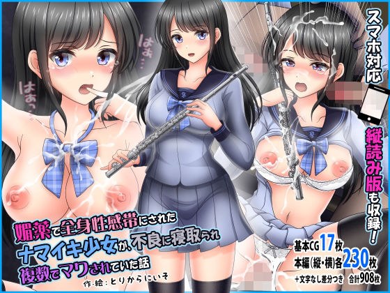 媚薬で全身性感帯にされたナマイキ少女が、不良に寝取られ複数でマワされていた話 メイン画像