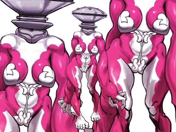 異形頭雌クリーチャー頭部3パターン メイン画像