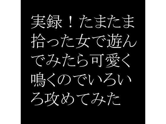 実録!たまたま拾った女で遊んでみたら可愛く鳴くのでいろいろ攻めてみた メイン画像