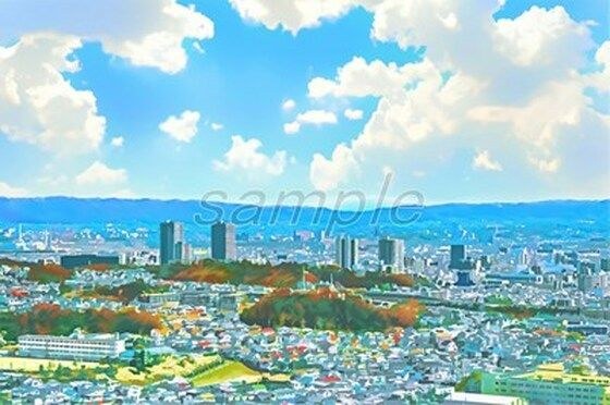 地方都市の上空と展望 メイン画像