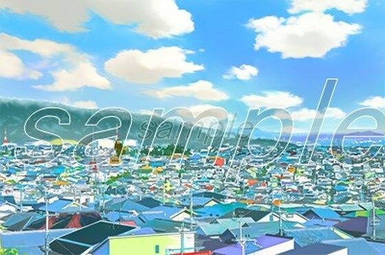 ベットタウンの展望【背景素材_夕方差分＋空くり抜きセット】 メイン画像