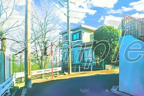 高台の住宅地1【背景素材_夕方差分＋空くり抜きセット】 メイン画像