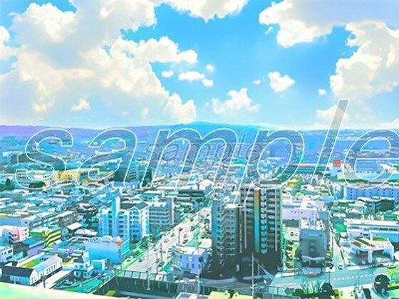 都会の景観【背景素材_夕方差分＋空くり抜きセット】 メイン画像