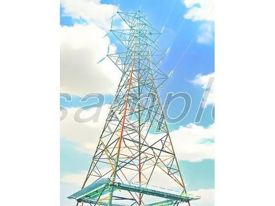 Steel tower [Background material_Evening difference + empty hollow set] メイン画像