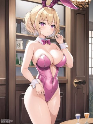 Childhood friend blonde gal and bunny girl photo session メイン画像