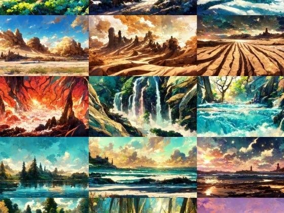 【ファンタジー系イラスト調】著作権フリーの高解像度背景（画像100枚） メイン画像