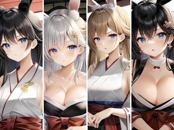010［44枚］ウサ耳巫女の巨乳ちゃん（新年記念＋11枚オマケ付き） メイン画像
