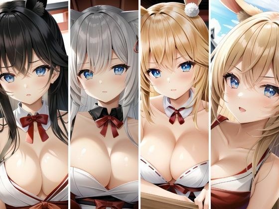 011［44枚］ウサ耳巫女の巨乳ちゃん（新年記念＋11枚オマケ付き） メイン画像