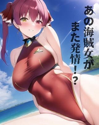 ホロライブ 宝鐘マ◯ンが危ない水着姿で誘ってくる画像50枚 メイン画像