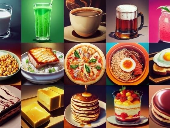 【食べ物と飲み物】著作権フリーの高解像度イラスト素材（画像100枚）