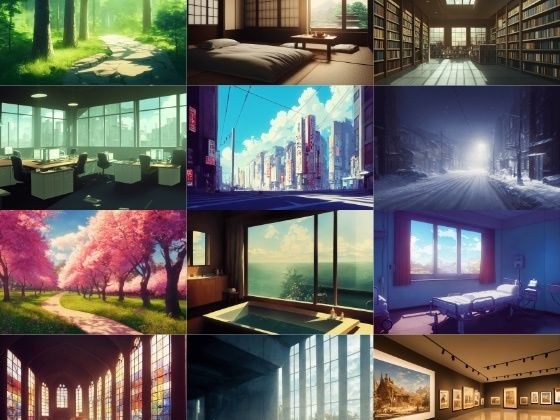 【現代系イラスト調】著作権フリーの高解像度背景（画像100枚） メイン画像