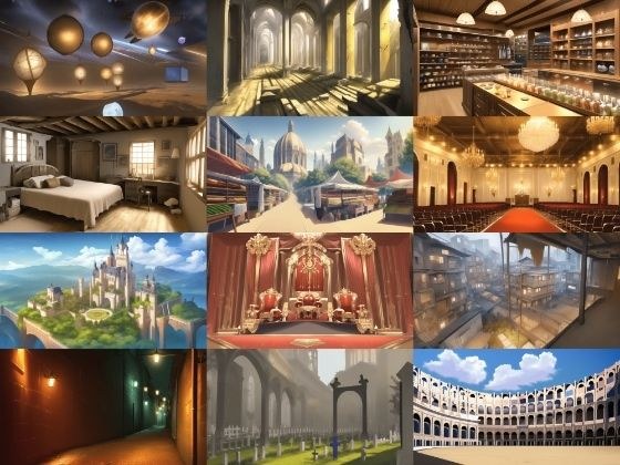 【アニメ調の幻想系背景】著作権フリーの高解像度画像（100枚） メイン画像