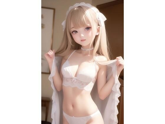 Pure white beautiful girl AI illustration collection Real 2 メイン画像