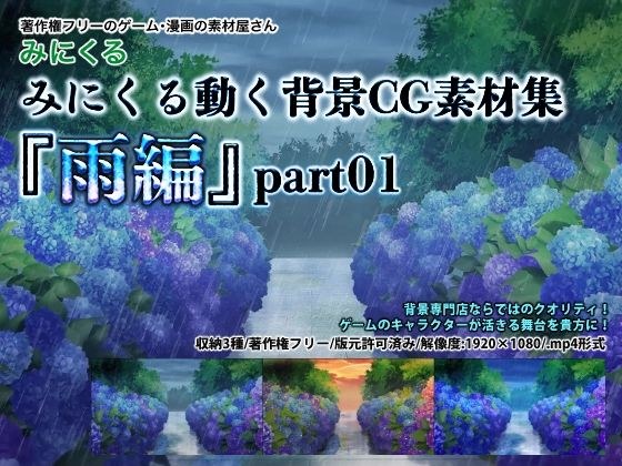 Minikuru moving background CG material collection "Rain edition" part01 メイン画像