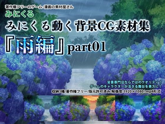 みにくる動く背景CG素材集『雨編』part01 メイン画像