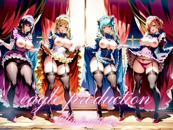 スカートたくし上げイラスト集 メイド4人編(drer) メイン画像