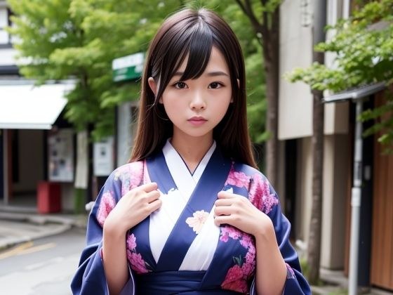 彩り着物の街角美人 111枚 ［AI美人写真集］ メイン画像