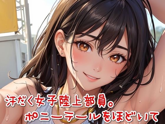 汗だく女子陸上部員。ポニーテールをほどいて【フェチ向け】 メイン画像