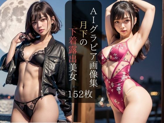 【152枚】AIグラビア画像集 月下の下着レオタード露出美女集 メイン画像