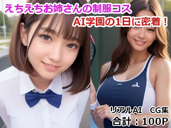 えちえちお姉さんの制服コス AI学園の1日に密着！ メイン画像