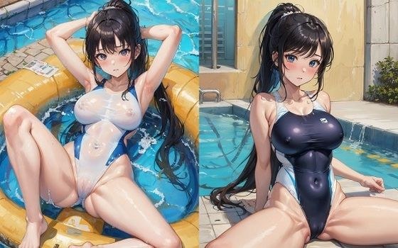 Provocative M-shaped spread legs in a competitive swimsuit Childhood friend edition (221 photos) メイン画像