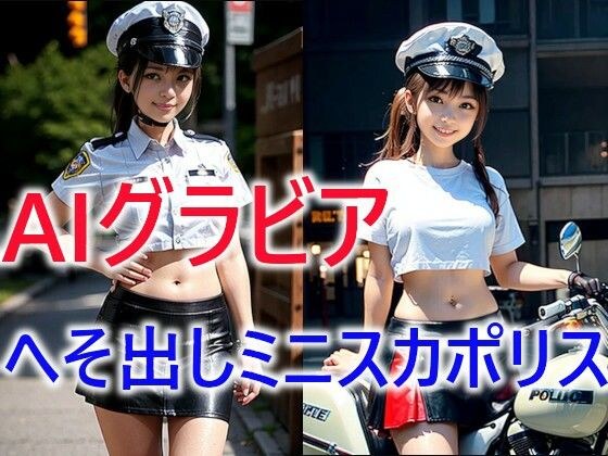 AI cosplay gravure navel exposed miniskirt police