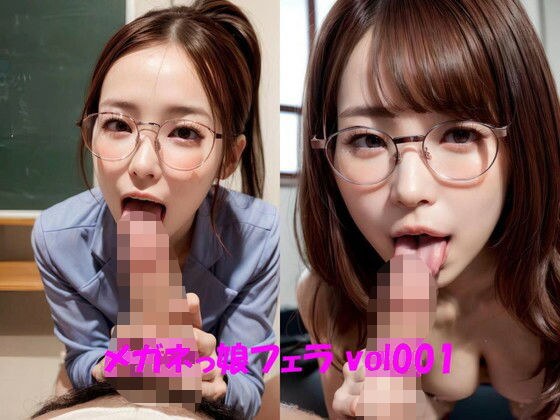 Girl with glasses blowjob vol001