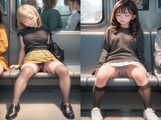 電車で寝てしまった少女のパンツを楽しむためのイラスト集 メイン画像