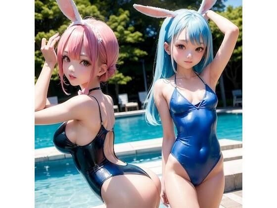 うさ耳競泳水着3【AI生成】 メイン画像