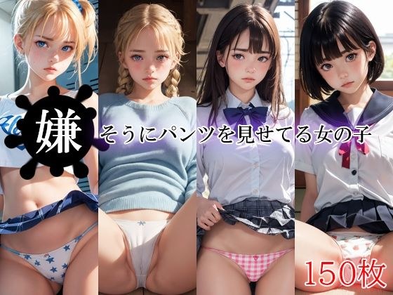 A girl who looks disgusted and shows her panties メイン画像