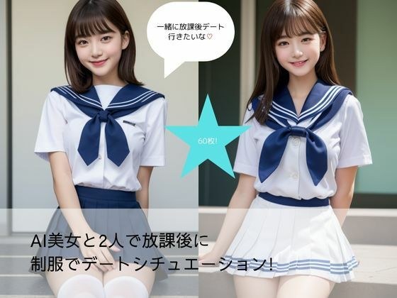 【無料】AI美女と2人で放課後に制服でデートシチュエーション！ メイン画像