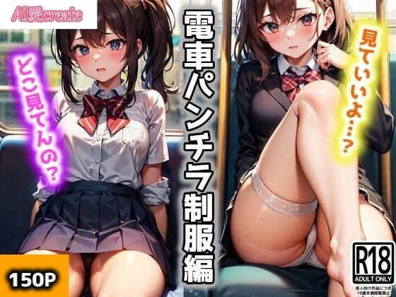 電車パンチラ制服女子 メイン画像