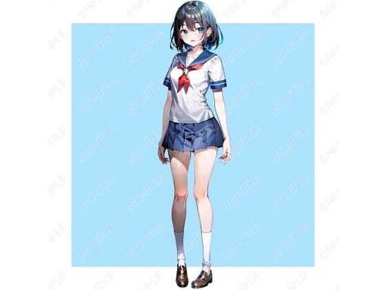 【立ち絵素材】 セーラー服少女_表情差分14種_服装差分3種 メイン画像