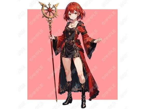 【立ち絵素材】 女魔法使い_表情差分16種_服装差分3種 メイン画像