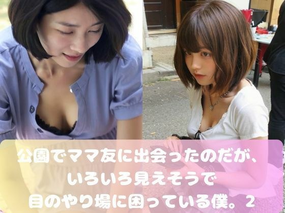 公園でママ友に出会ったのだが、いろいろ見えそうで 目のやり場に困っている僕。2 メイン画像