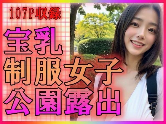 宝乳制服女子 公園露出 メイン画像
