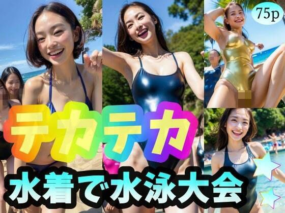 【テカテカ競泳水着】水着で水泳大会 女だらけのはっちゃけタイム メイン画像