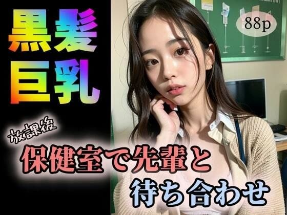 【黒髪巨乳】放課後 保健室で先輩と待ち合わせ メイン画像