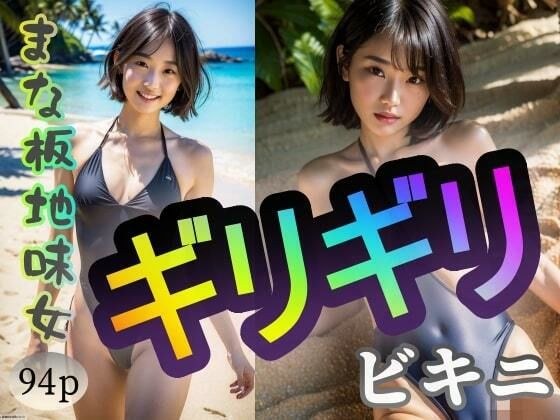 【まな板地味女】ギリギリビキニ メイン画像