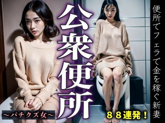【公衆便所】パチンコにハマった新妻が便所でフェラして金を稼ぎまくる！ メイン画像