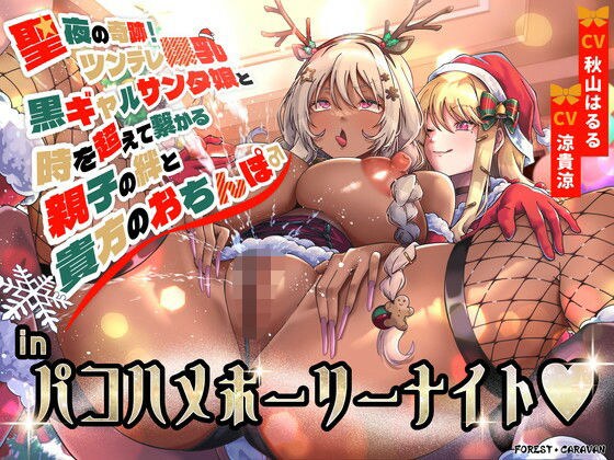 聖夜の奇跡!ツンデレ爆乳黒ギャルサンタ娘と時を超えて繋がる親子の絆と貴方のおちんぽinパコハメホーリーナイト メイン画像