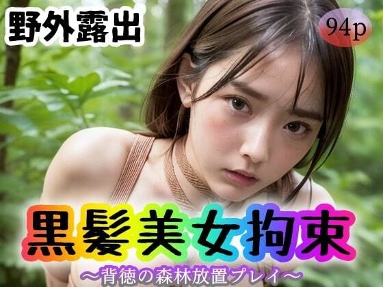 【野外露出】黒髪美女拘束（縛り）〜背徳の森林放置プレイ〜 メイン画像