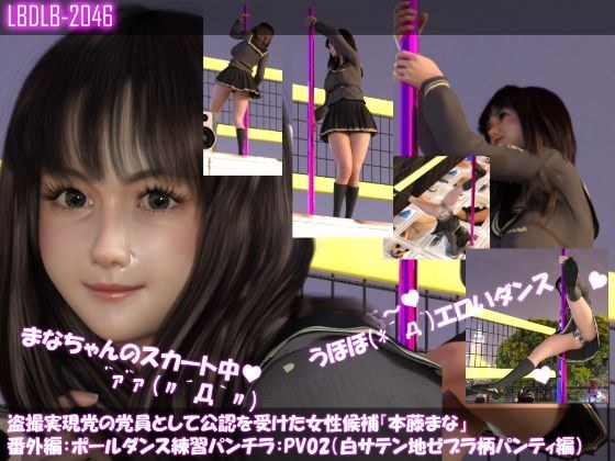 Female candidate &quot;Mana Hondo&quot; who was officially recognized as a member of the Voyeurism Realization Party Extra Edition: Pole Dance PV02 (Satin Zebra Pattern Panties Edition)
