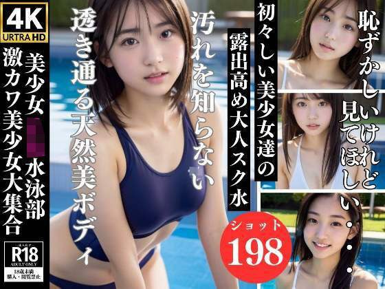 美少女JK水泳部 激かわ美少女大集合 透き通る天然美ボディ メイン画像