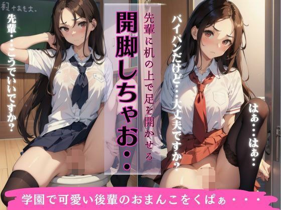 開脚しちゃお・・・先輩に机の上で足を開かせる〜学園で可愛い後輩のおまんこをくぱぁ〜 メイン画像