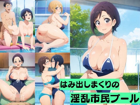 はみ出しまくりの淫乱市民プール メイン画像