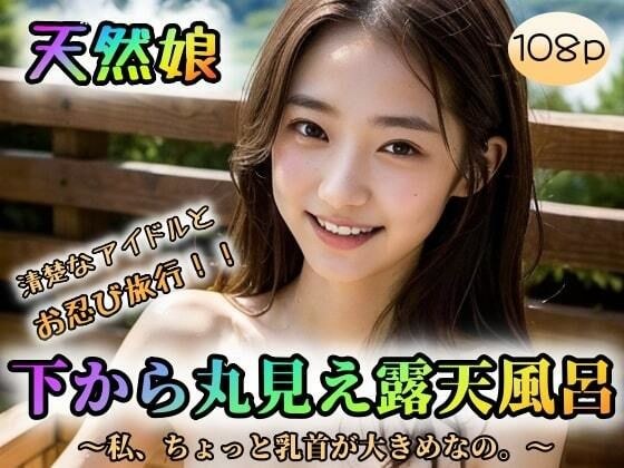 【天然娘】清楚なアイドルとお忍び旅行！！下から丸見え露天風呂〜私、ちょっと乳首が大きめなの。〜 メイン画像