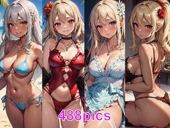 オタクに優しいギャルな彼女(実は処女)と海に来たCG集