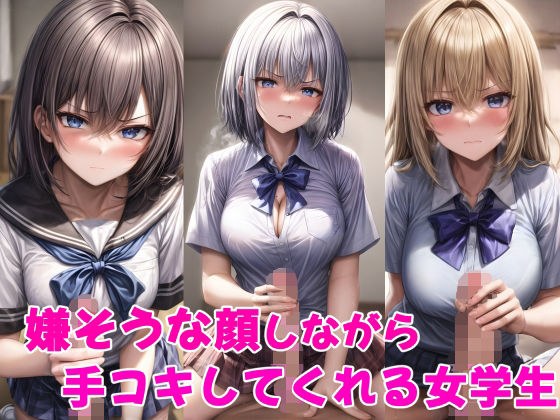 嫌そうな顔しながら手コキしてくれる女学生 メイン画像